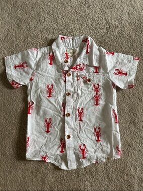 Me & Henry Lobster Print Button Down Shirt